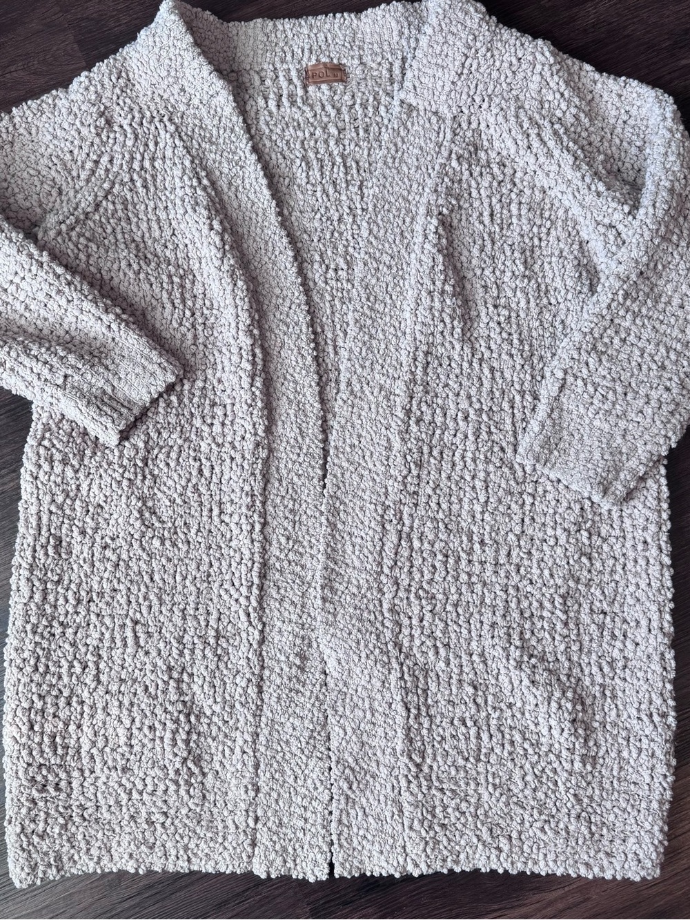 POL Cardigan Cozy Robe Long Open Sweater Beige Warm